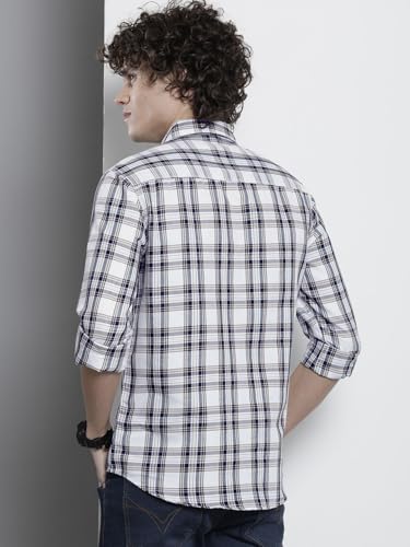 Image of The Indian Garage Co Men Regular Fit Checkered Full Sleeves Cutaway Collar Casual Shirt