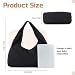 Imagen de Jywmsc Bolsos Hobo de Nailon para Mujer Bolso Tote Grande y Holgado Bolso de Hombro Informal Estilo Hippie con Forma de Media Luna