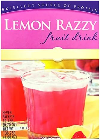 Nutmeg State Nutrition - High Protein Diet Fruit Drink - 15g Protein - Low Calorie - Low Carb - Low Sugar - Fat Free, 7 Servings Per Box (Lemon Razzy)