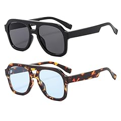 (2 Pack) Black/Grey + Leopard/Blue