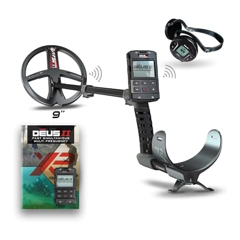 XP Metal Detector Deus II - Waterproof and Multi Frequency, Ideal for Treasure and relic Hunting - with 9" FMF Coil, Remote Control, WS6 Wireless Headphones & S-Telescopic stem (DEUS2-22FMFRCWS6EA) Cover