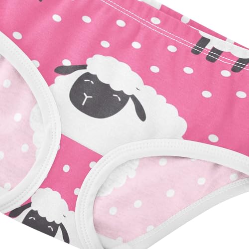 Animal Toddler Girls Underwear 2t Cotton Panties for Girl Cute Cartoon Sheep White Hotpink Briefs Undies Kids4