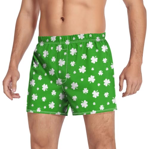Image of Men's Boxer Shorts Cotton Loose Underwear with Button Fly