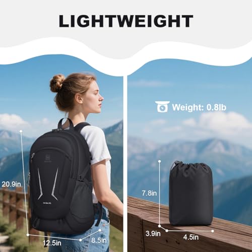 Image of MIYCOO Backpack - Ultra Lightweight Packable Backpack for Travel Camping, Hiking Back Pack Waterproof Foldable Daypack for Men Women Charcoal Black
