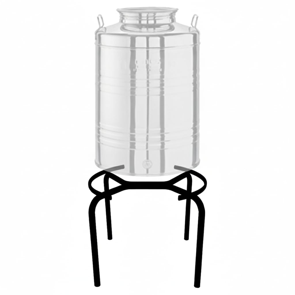 Tecnokit treppiede piedistallo supporto fusto olio, struttura in acciaio, colore nero, per fusti olio (300 litri ALTO SENZA RUOTE)