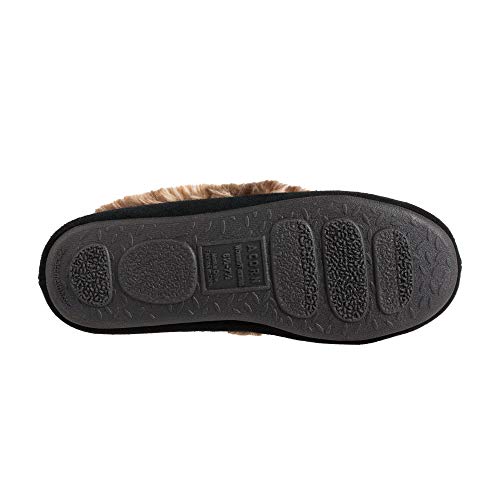 Acorn Women's Cozy Faux Fur Moc Slipper with memory foam and plush suede upper2