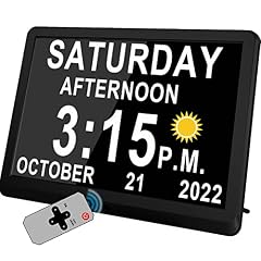 Véfaîî 11 . 5 Inch Extra Large Digital Clock with 19 Alarms, Auto DST & Dimming for Wall and Table
