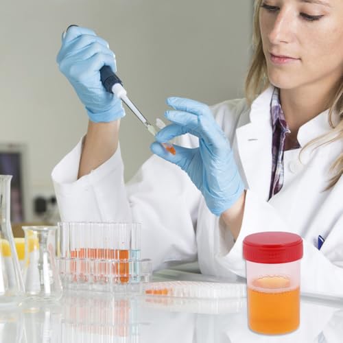 Urinbecher Probenbecher, 6 Stück Rinbecher Mit Schraubdeckel Probenbecher, 60ml Probenbecher Mit Deckel, Urinprobenbecher Aufschraubdeckelbehälter, Urinbecher Probenbecher Mit Deckel, Urinprobenbecher