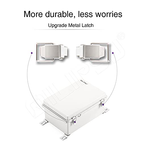 Qilipsu QL Hinged Cover Stainless Steel Latch 220X170X110Mm Junction Box With Mounting Plate, Universal Ip67 Project Box Waterproof Diy Electrical Enclosure thumb #4
