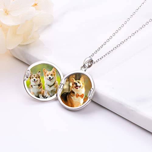 Hoohwe Dog Locket Necklace Sterling Silver Puppy Dog Pendant Locket Necklace That Holds Pictures Keepsake Love Heart Jewelry Memorial Gifts For Women Teens Daughter #TOP5