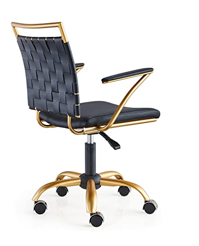 Carocc Black Gold Office Chair Gold Home Office Desk Chair Black And Gold Desk Chair Office Chair In Black And Gold Modern Home Office Chair Gold With Lumbar Support,3013 (Gold Black) #TOP5