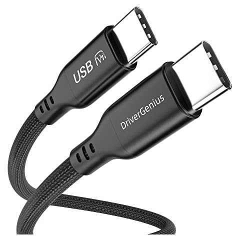 DriverGenius 240W USB C to USB C Cable 6ft, Braided USB C PD3.1 Fast Charging Cable Cord for Type-C Laptop/Other USB-C Devices (Metal, UC240-U2) Cover