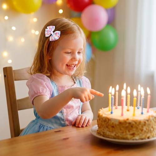 2 pzas Clips para el cabello de moño colorido para cumpleaños miniatura 3