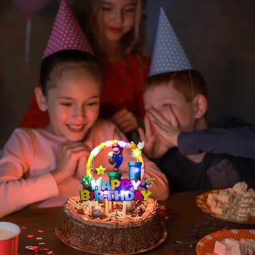 Glitzer Cartoon Cake Topper, Bunt Geburtstag Kuchen Dekoration, Lumineszenz Cupcake Toppers, Kindergeburtstag Party Decoration Supplies Zubehör, Trüffel kuchen dekoration