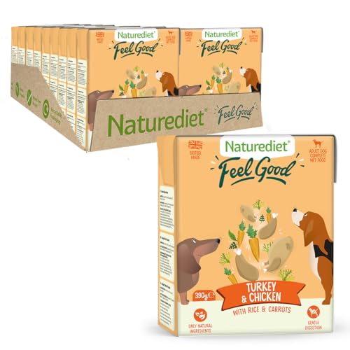 Naturediet - Feel Good Wet Dog Food Natural and Nutritionally Balanced Turkey & Chicken 390g (Pack of 18)