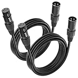 Cyberguys! XLR Cables 2 Pack, XLR Male to Female Microphone Cable with Locking Connector, Balanced Audio Cord, Nickel-Plated Connectors, PVC Jacket – Ideal Mic Cable for Studio, Stage, Speaker, 10 FT