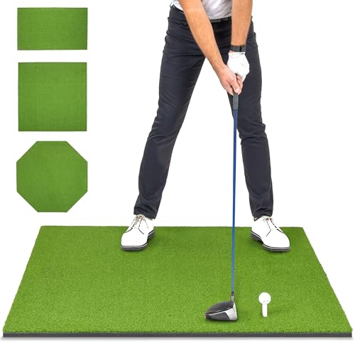 GoSports PRO Golf Hitting Mats for Indoor/Outdoor Practice – Choose Size – Turf Driving Range Mats for Golf Simulators and Practice