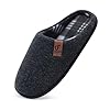 COFACE Unisex Mens Womens Cozy Memory Foam Scuff Slippers Casual Slip On Warm House Shoes Indoor/Outdoor Felt Sandal Slippers size 9 Black