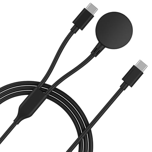 Yewseas Cargador 2 en 1, Cable de Carga para Smartwatch y Dispositivos Móviles, Cable de Carga Magnético USB-C de 1,2 m, Compatible con Galaxy Active 1/2, Watch 5/5 Pro/6, Watch Classic 4/6