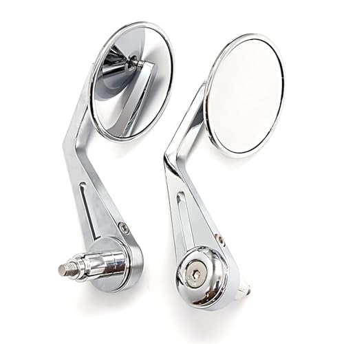 Miroirs moto contre les angles morts avec fixation universelle argent