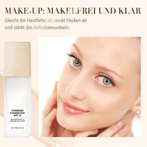 Color Changing Foundation for Mature Skin, Lightweight Liquid Foundations, Adapts to Skin Tone, Suitable for All Skin Types (1pcs)