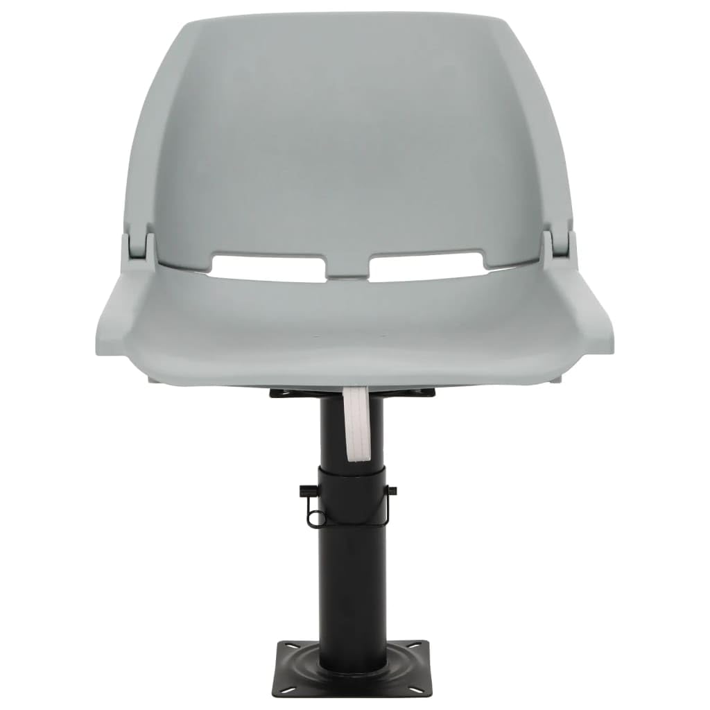 Set di 4 sedili per barca pieghevole grigio con console regolabile, plastica e acciaio verniciato a polvere, 48 x 51 x 41 cm, per barca, yacht e barca a vela