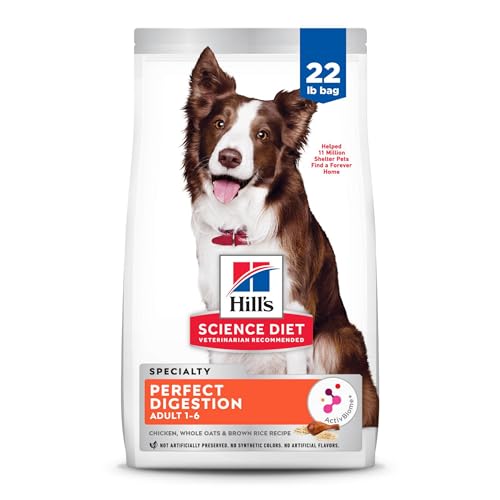 Hill’s Science Diet Adult Dog Dry Perfect Digestion Chicken, Brown Rice, & Whole Oats Recipe, 22 lb Bag