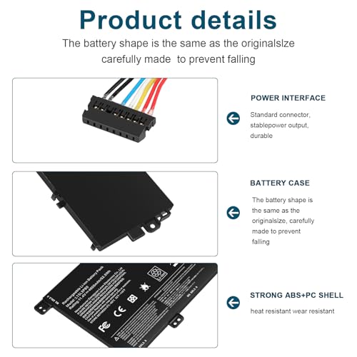 Image of ASUNCELL L15L3PB0 L15M3PB0 L15C3PB1 Laptop Battery Replacement for Lenovo Flex 5 1570 1470 IdeaPad 320S-14IKB 320S-15ABR 320S-15AST 320S-15IKB 320S-15ISK 520S-14IKB Series L15M3PB0 Type-A