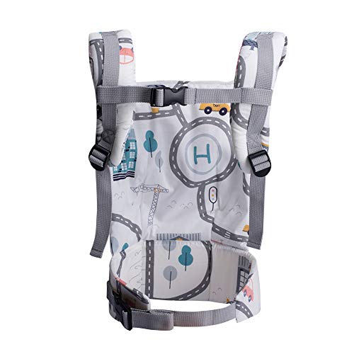 Bebamour Baby Doll Carrier for Kids Front and Back Carrier Original Cotton Baby Carrier for Doll for Boys & Girls (White Traffic) - Thumbnail 2