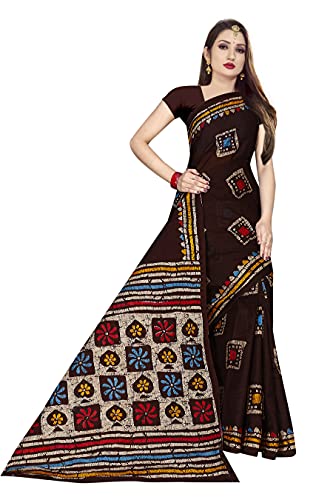 Image of TAMAIRA FASHION Mulmul Pure Cotton Saree For Woman Batik Printed |Office Wear Daily Wear Sarees For Women Without Blouse Piece(Available in 9 Colours)