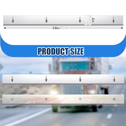 Image of MorningRo 2 Pcs 2 inch X 24 inch Studded Mud Flap Top Plate with Perforated, Stainless Steel, for Fixing Mudguard (2 Pcs,Porous)