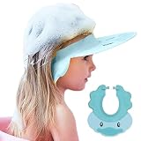 iTYOOS Bonnet de Douche Bébé Bleu Bonnet de Douche Bébé Réglable Visière Bonnets de Bain Shampoing Chapeau Protégez Visière Bain Bébé Chapeau Douche Bébé Protégez les Yeux et Oreilles des Enfants