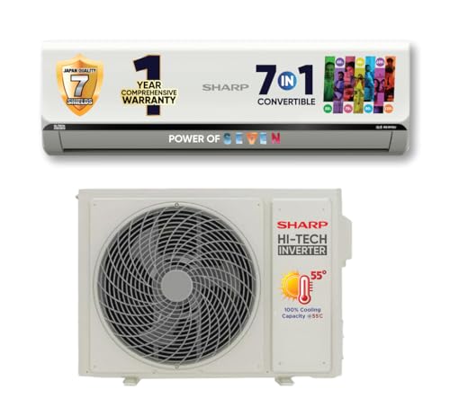 Image of SHARP 1.5 Ton 5 Star Inverter Split AC (Copper, 1 Year Comprehensive Warranty, 7-in-1 Convertible, 2025 Model AH-SI18V5B-SC)