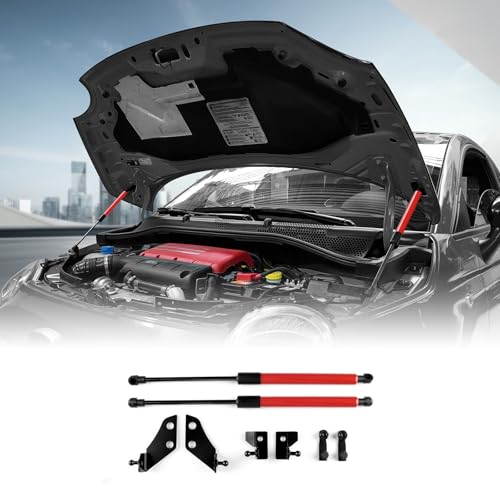 KUNKGIC Gasgeladene Hubstütze der vorderen Motorhaube Für Fiat 500 500c 500e Abarth 595 695 Motorhaube Hydraulische Stützstange Hubstange 8 Stück (Rot)