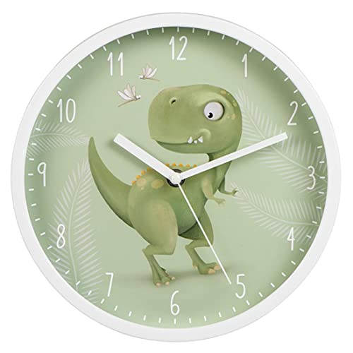 Horloge Murale pour Enfant Happy Dino, Ø 25 cm, silencieuse