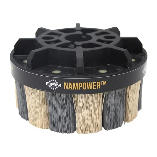 Image of Brush Research ADT12538320 Nampower Turbine Style Abrasive Disc Brush, Combination Silicon Carbide /Ceramic Filament, 125mm Diameter, 38mm Bristle Length (Pack of 1)