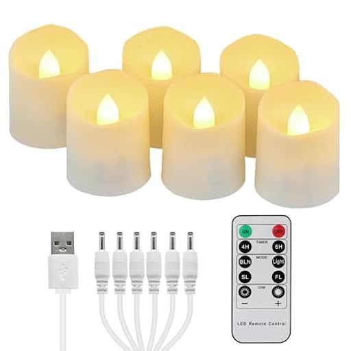 FREEPOWER 6 Velas de Té LED Recargables con Mando a Distancia, Temporizador, Parpadeante, Luz Blanca Cálida, Regulables, con Cable USB, Decoración para Navidad Halloween Familiar, 4 x 4.5cm | Ya disponible en tu tienda friki favorita! En mundofriki.es!