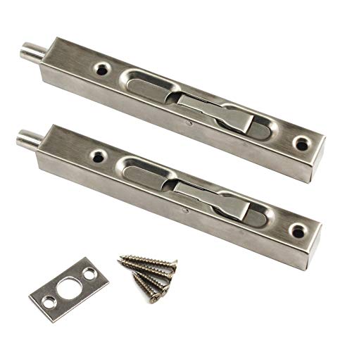 Zerniple - 6 Inch Stainless Steel Sliding Door Latch with Screws Silver for Bedroom Closet by Zerniple - Used condition - CA$6.55