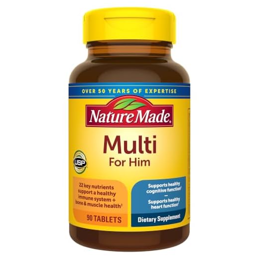 Nature Made Multivitamin For Him with No Iron, Men's Daily Nutritional Support, 90 Tablets, 90 Day Supply