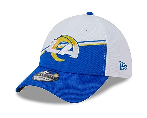 New Era Mens White/Royal Los Angeles Rams 2023 Sideline 39THIRTY Flex Hat