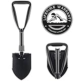 Behandy Folding Shovel, Tri-Fold Collapsible Shovel, Camping Shovel and Pickax, Military Entrenching Tool for Gardening, Camping, Digging Dirt, Sand, Mud&Snow, Off Road, Portable Car Emergency kit