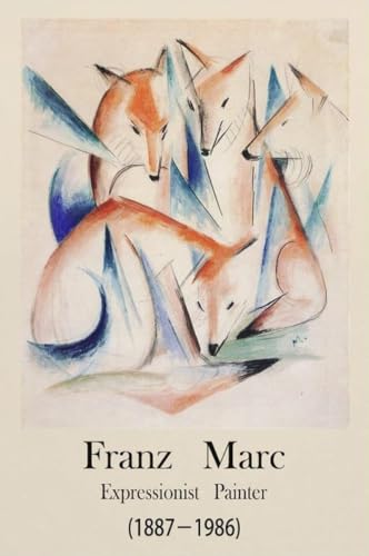 Impressions Franz Marc Quatre Renards Roux en toile haut de gamme 60x90cm sans cadre