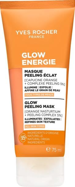 Yves Rocher Glow Energie Exfoliating Radiance Face Mask Brightening Smoothing Skin Care Gel Formula 75 ml / 2.5 fl.oz