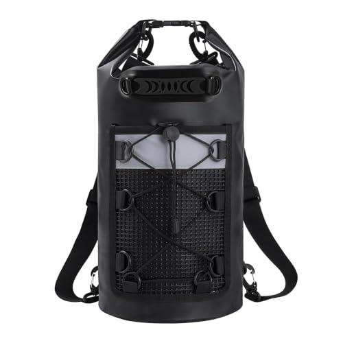 Dry Bag impermeable de 30L con correas ajustables para viaje, kayak, navegación y camping (Color negro)