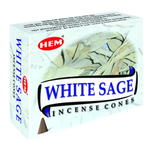 White sage cones pack of 12 ,10 cones Each Total 120 cones -HEM INCENSE