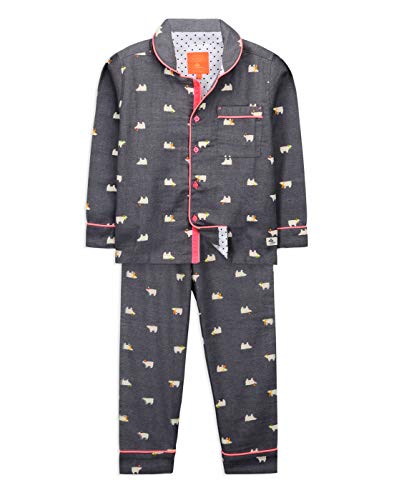 Image of Cherry Crumble California Boy's Kids Unisex Full Sleeve Casual Sleepwear Nightsuit Regular Pajama Set (WS-NSUIT-6 Grey 6-7 Years)