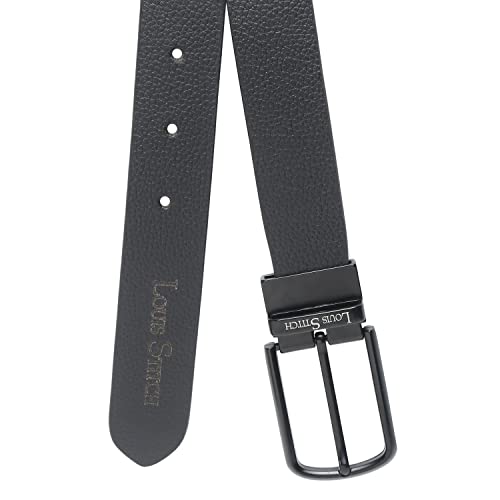 Image of LOUIS STITCH Men's Italian Leather Reversible Belt 1.25 inch (35mm) Handcrafted Formal Waist Band Officewear Men Gents Boys (Brown /Black) (FF-CS-)