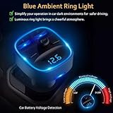 Bluetooth 5.4 HiFi Bass Sound FM Transmitter,Wireless Radio Music Fast Charging Adapter,Bluetooth Wireless Radio Adapter Car Kit With 2 USB Ports Car Charger LED Display Hands-Free Calling,USB Drive - Image 5