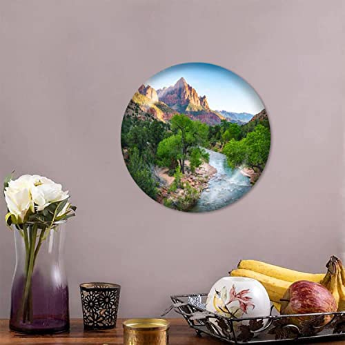 Decorative Plates Beautiful Zion National Park On Sunny Dayutahusa Landscape Stock Wall Decor Ceramic Ornament With Display Stand And Hook Up For Festival, Parties, Wedding 10", Collector Plate #TOP5