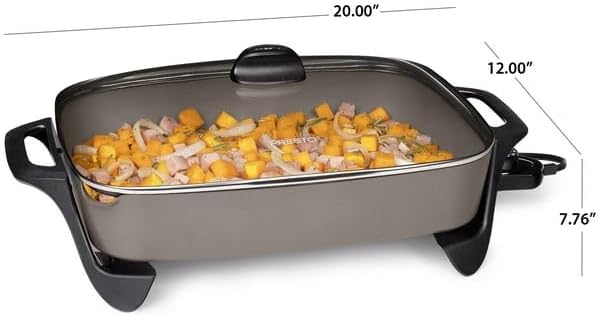 Sartén Eléctrico de 16" con Tapa de Vidrio, Antiadherente Cerámico, 1500W miniatura 3